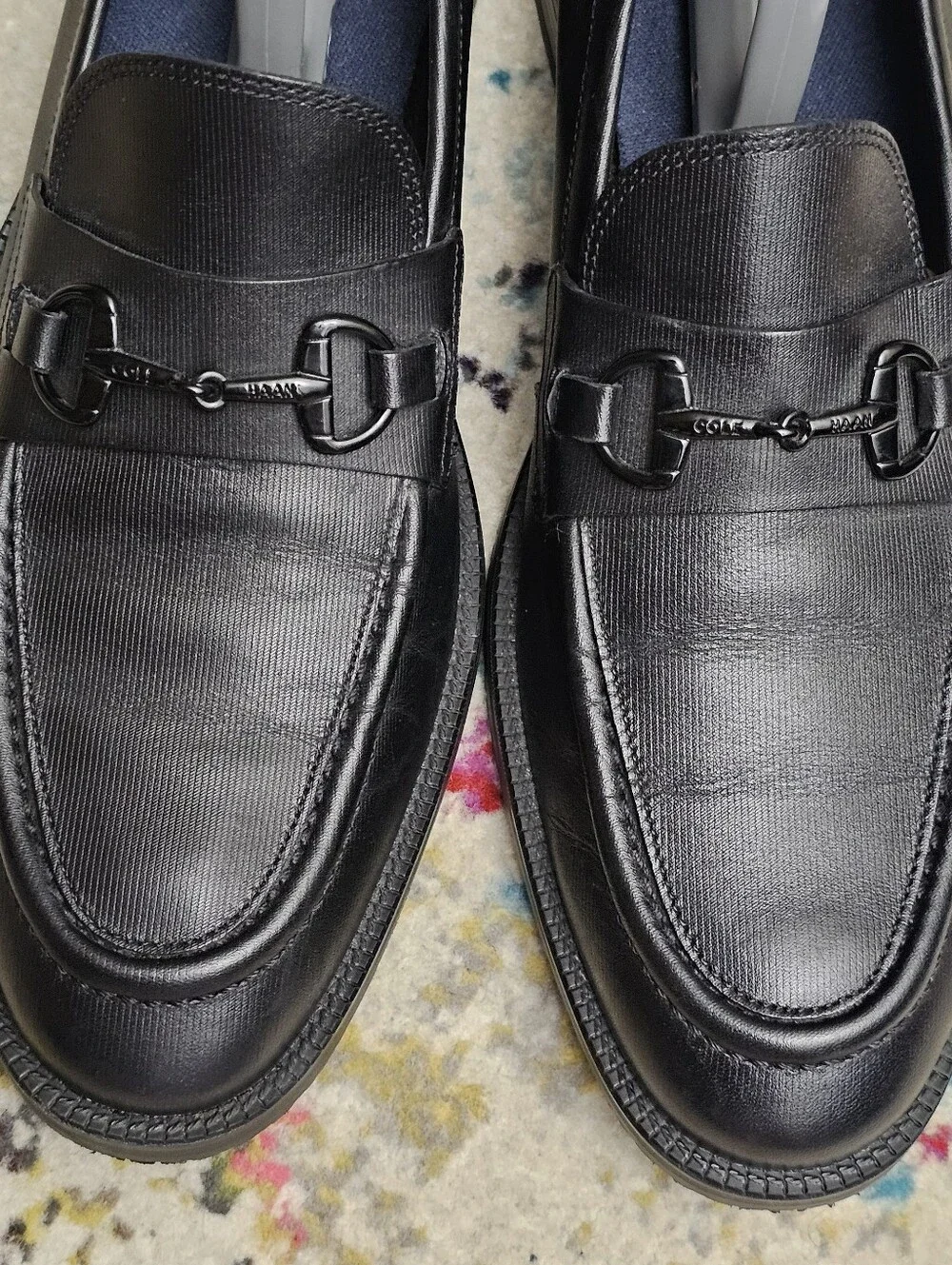 Cole Haan Men’s Size 9.5 M Modern Essentials Black Leather Bit Loafer C37717